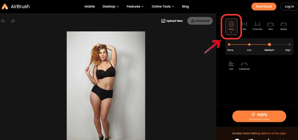 Airbrush Web Screenshot EN - Why Do I Look Fat in Pictures Airbrush AI Muscle Generator - 03