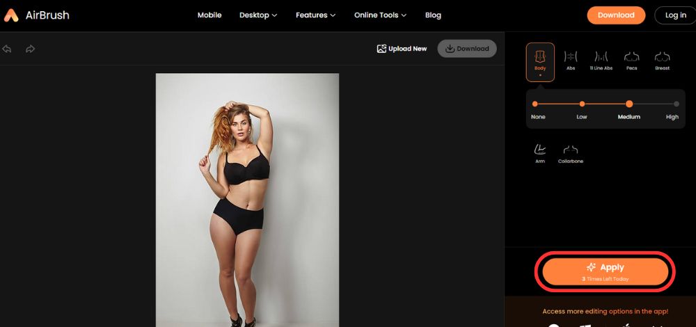 Airbrush Web Screenshot EN - Why Do I Look Fat in Pictures Airbrush AI Muscle Generator - 04