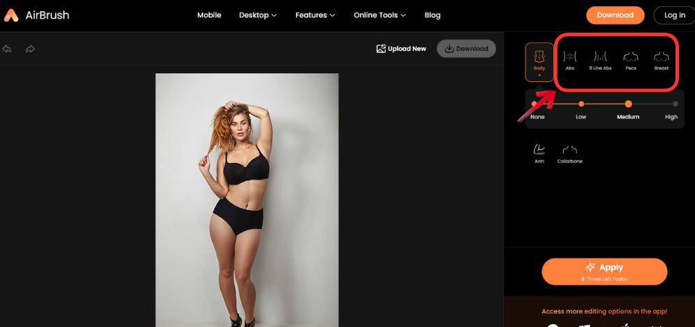 Airbrush Web Screenshot EN - Why Do I Look Fat in Pictures Airbrush AI Muscle Generator - 05