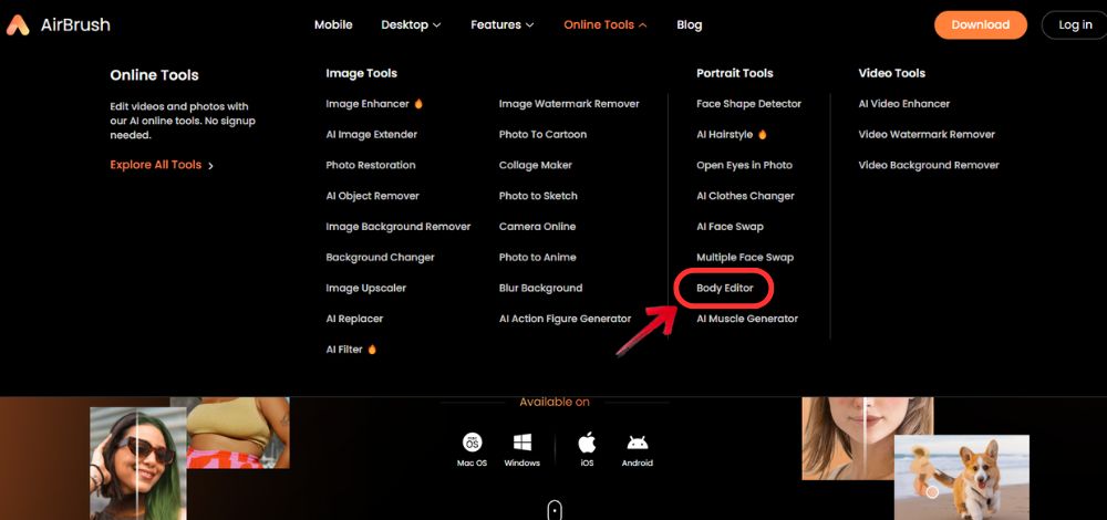 Airbrush Web Screenshot EN - Why Do I Look Fat in Pictures Airbrush Body Editor - 01