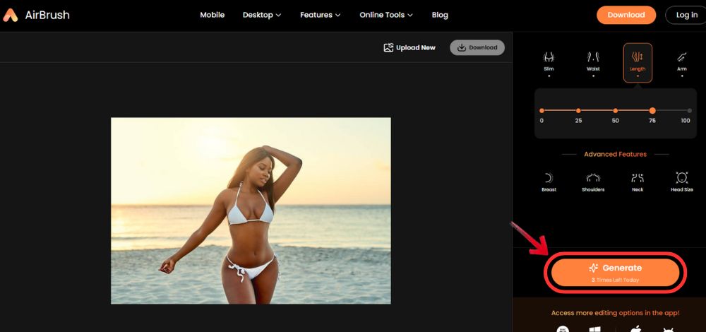 Airbrush Web Screenshot EN - Why Do I Look Fat in Pictures Airbrush Body Editor - 04