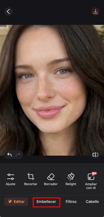 Airbrush App Screenshot ES - change the nose beautify