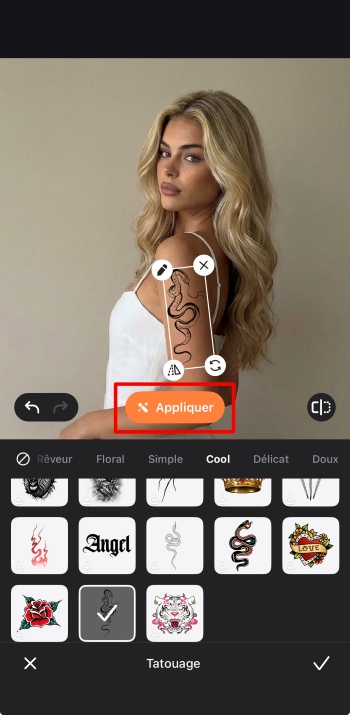 Airbrush App Screenshot FR - tattoo simulator template