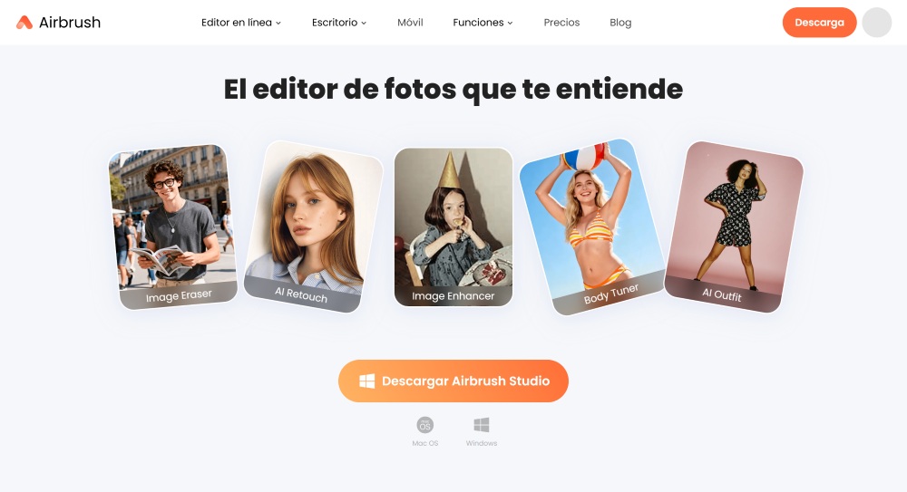 Airbrush Web Screenshot ES - main page