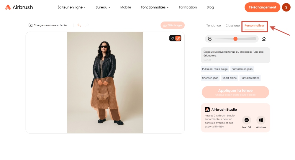 Airbrush Web Screenshot FR - outfit changer customize