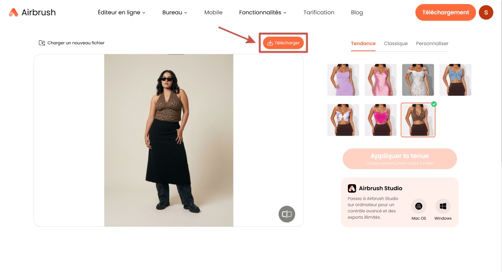 Airbrush Web Screenshot FR - outfit changer leopard top download the result