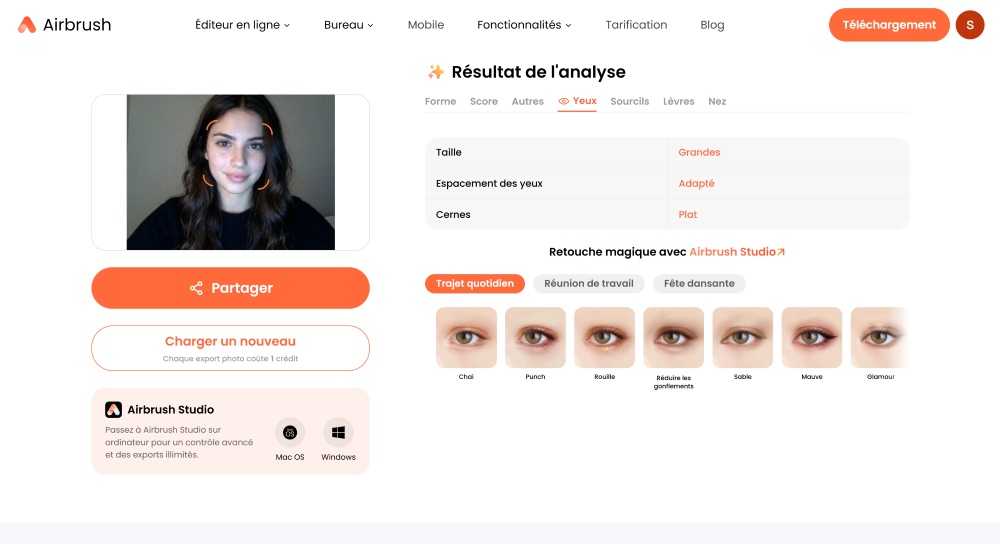 Airbrush Web Screenshot FR - pretty scale eyes