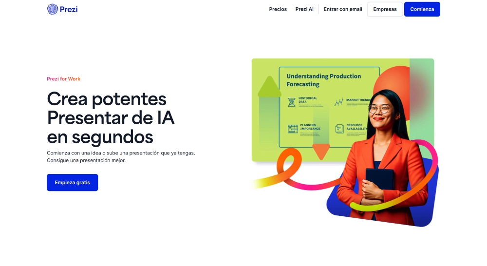 Prezi AI Web Screenshot ES - presentation