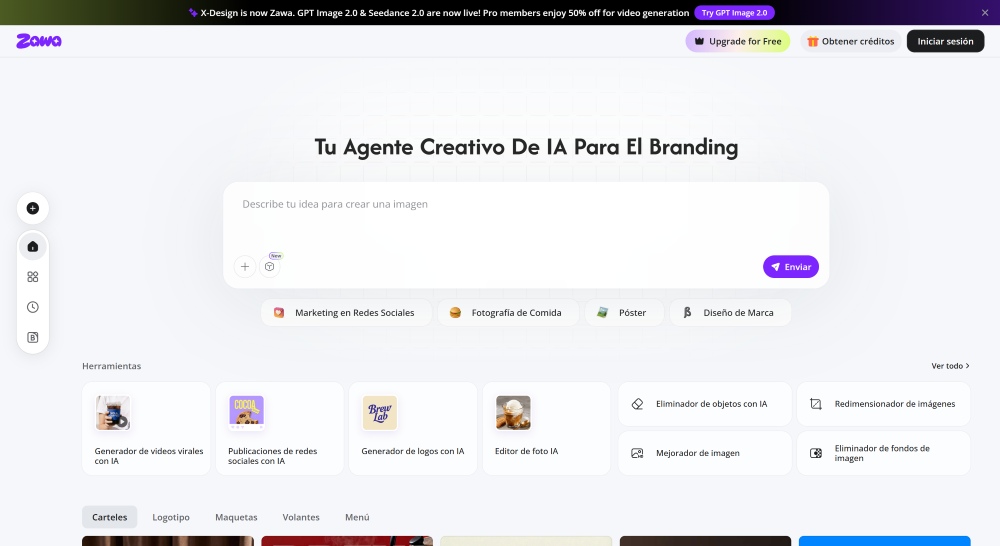Zawa Web Screenshot ES - prompt