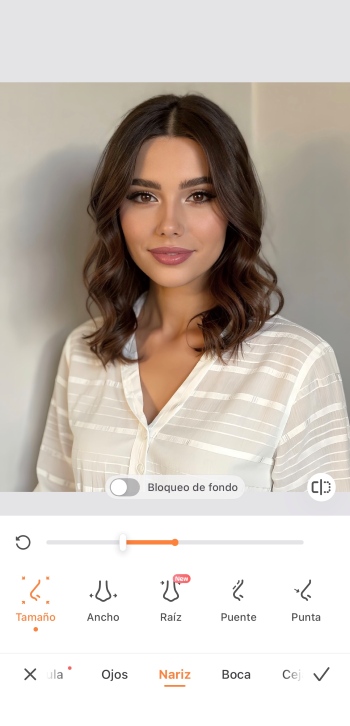 Airbrush App Screenshot ES - retouch face nose result