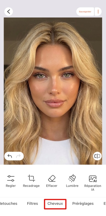 Airbrush App Screenshot FR - bangs hairstyle tool