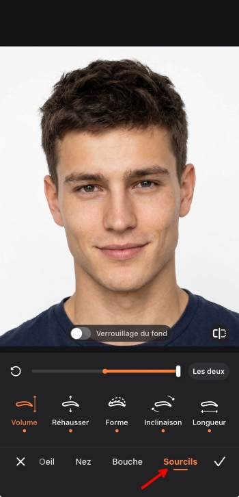 Airbrush App Screenshot FR - eyebrows shape retouch face brows