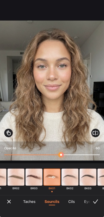 Airbrush App Screenshot FR - eyebrows shape retouch makeup brows