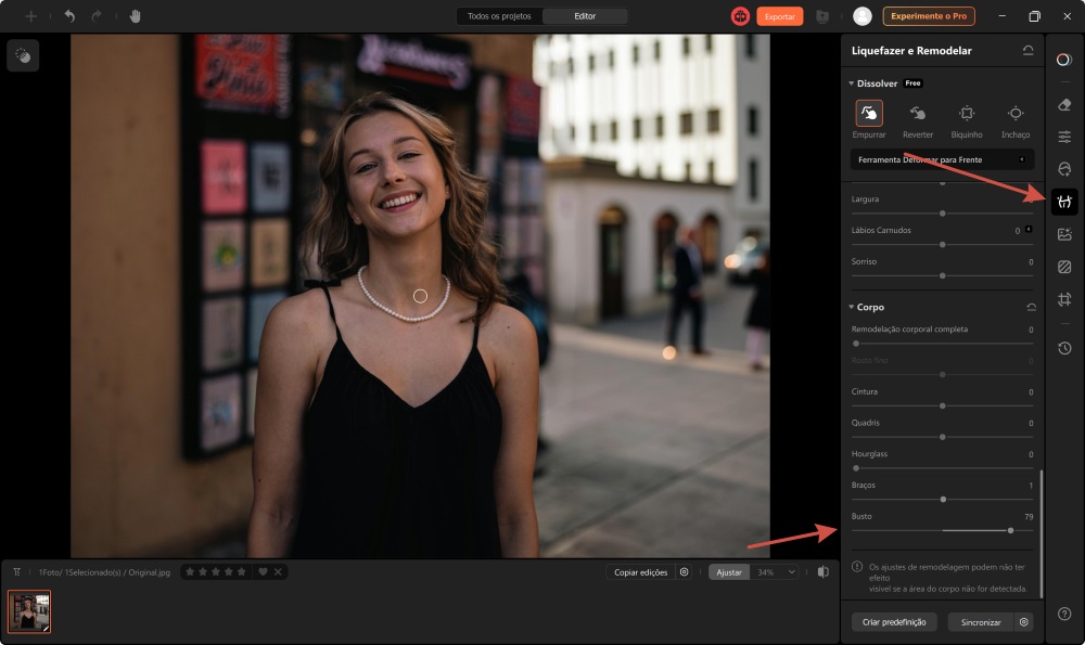 Airbrush Studio Screenshot PT - breast enlargement liquify and reshape breasts