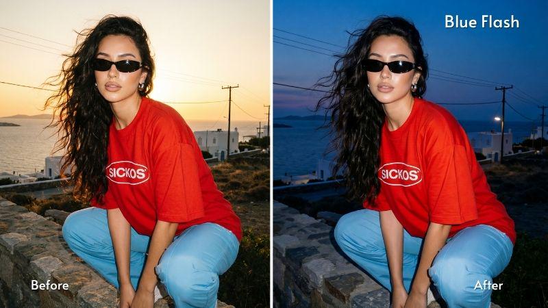 photo relighting - before after blue flash 2
