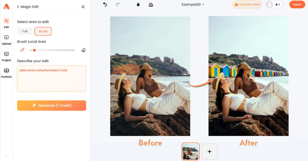 AI replace - Airbrush web editor